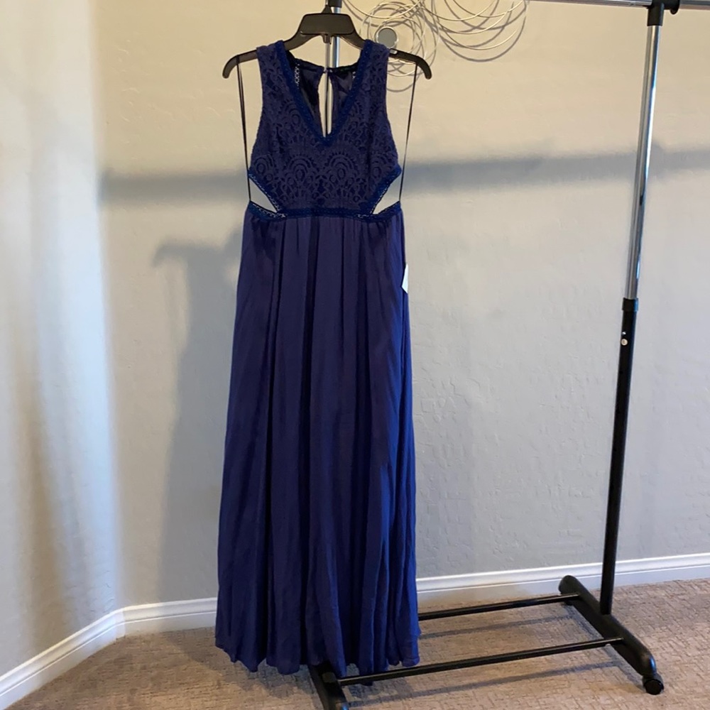 Lace Maxi Dress In Royal Blue